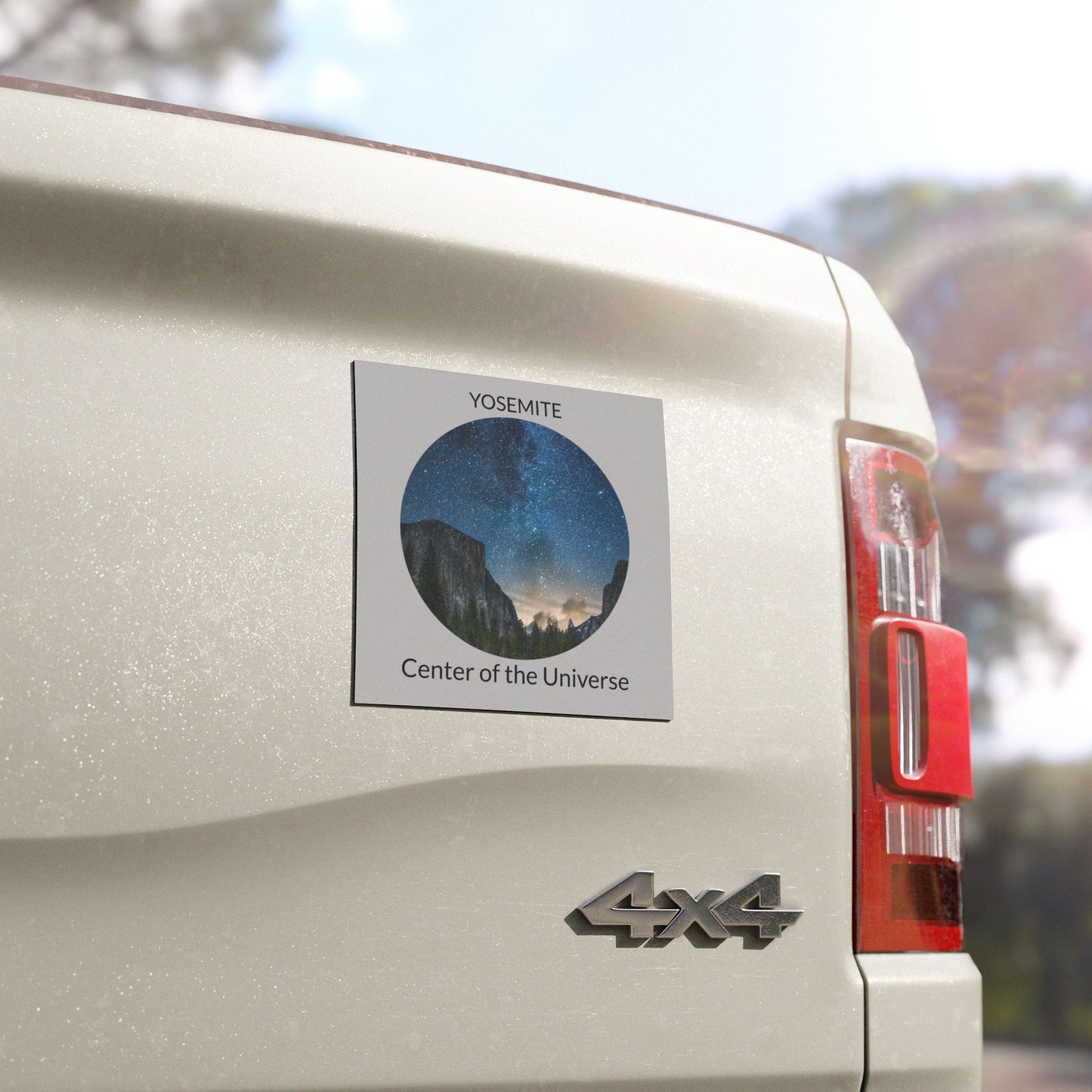 Yosemite - Center of the Universe Car Magnet. 5" x 5"