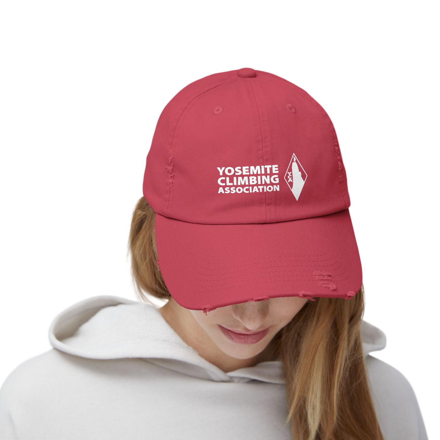 Yosemite Climbing Association Distressed Cap with Silk Screened Logo