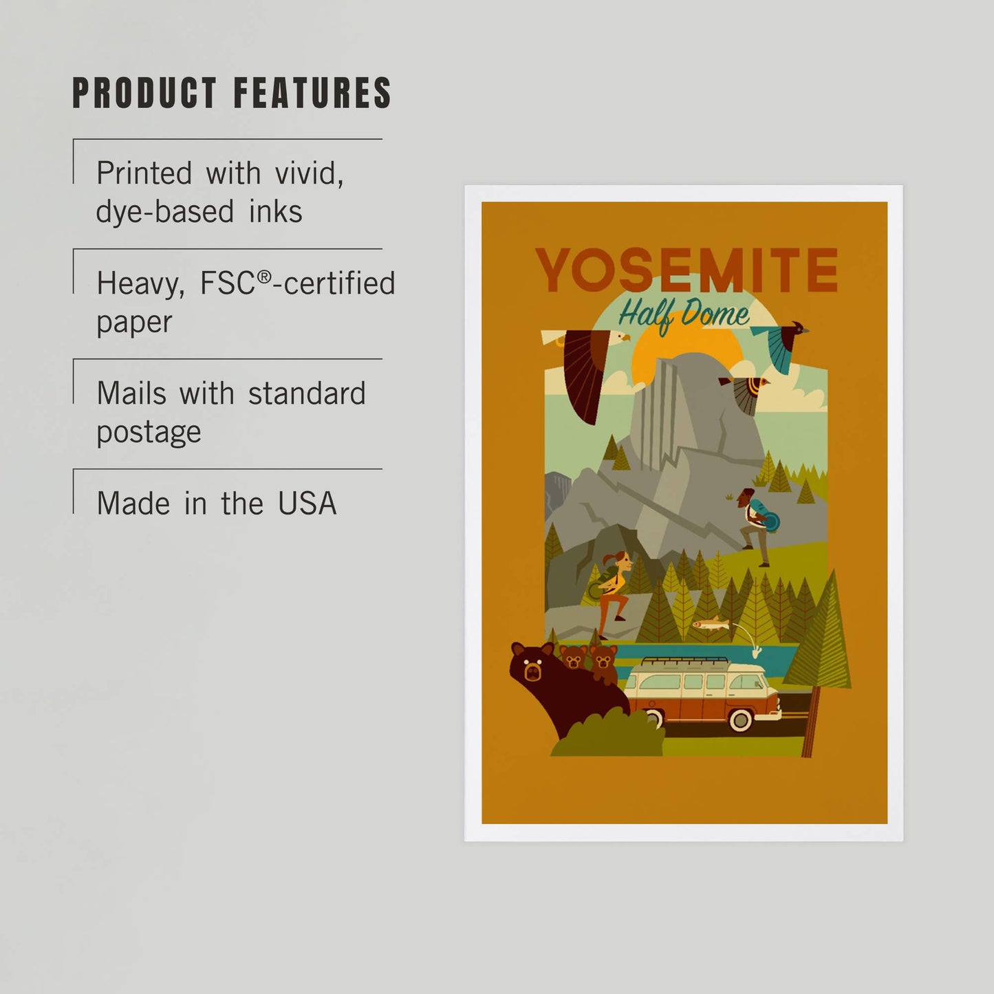 PREMIUM POSTCARDS Yosemite National Park, CA, Half Dome 2