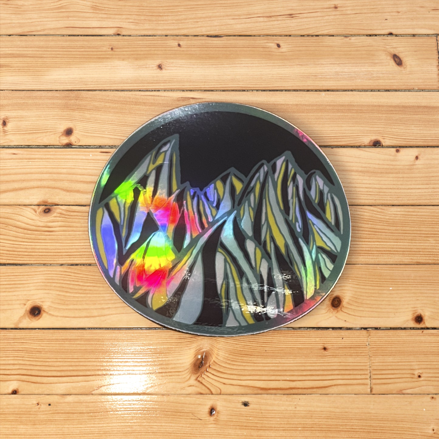 Holographic Mountains Sticker