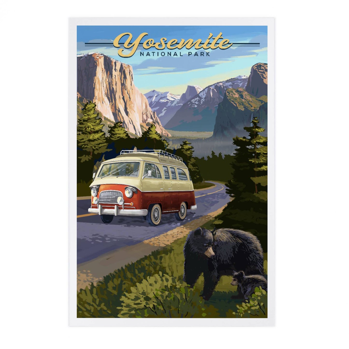 PREMIUM POSTCARDS Yosemite National Park, CA, Camper Van