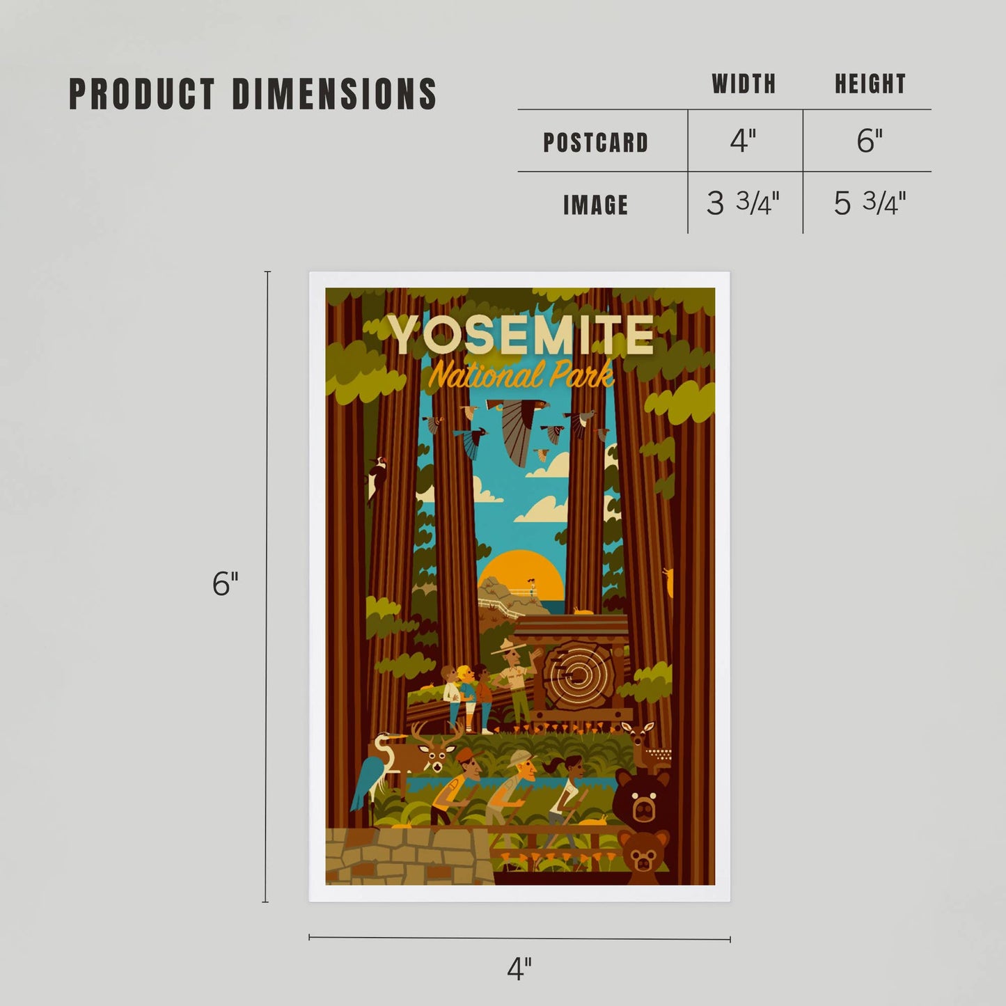 PREMIUM POSTCARDS Yosemite National Park Geometric 2