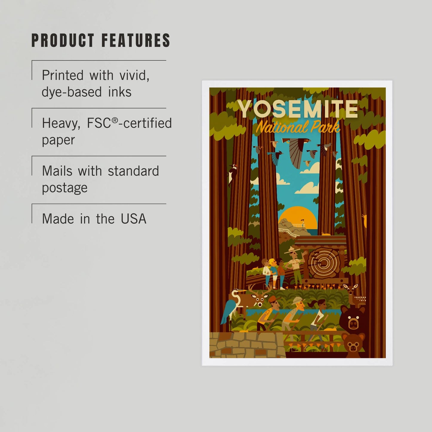 PREMIUM POSTCARDS Yosemite National Park Geometric 2