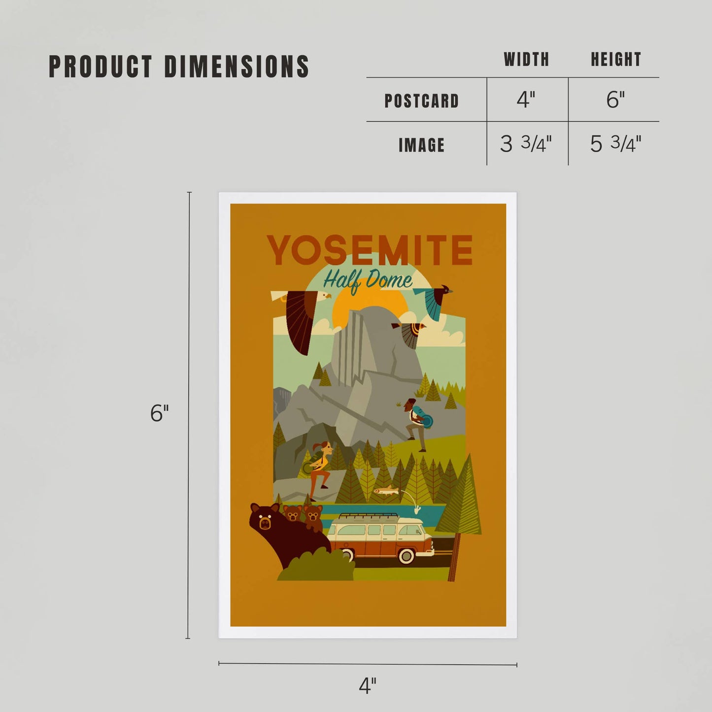 PREMIUM POSTCARDS Yosemite National Park, CA, Half Dome 2
