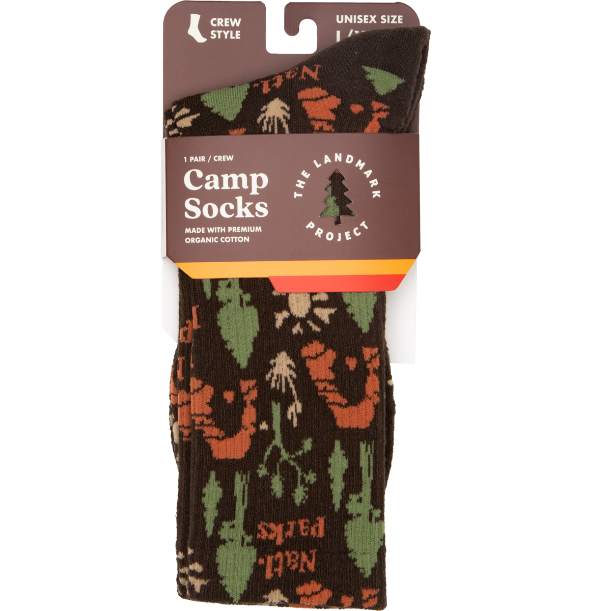 National Park Roundup Sock: L/XL, Brown