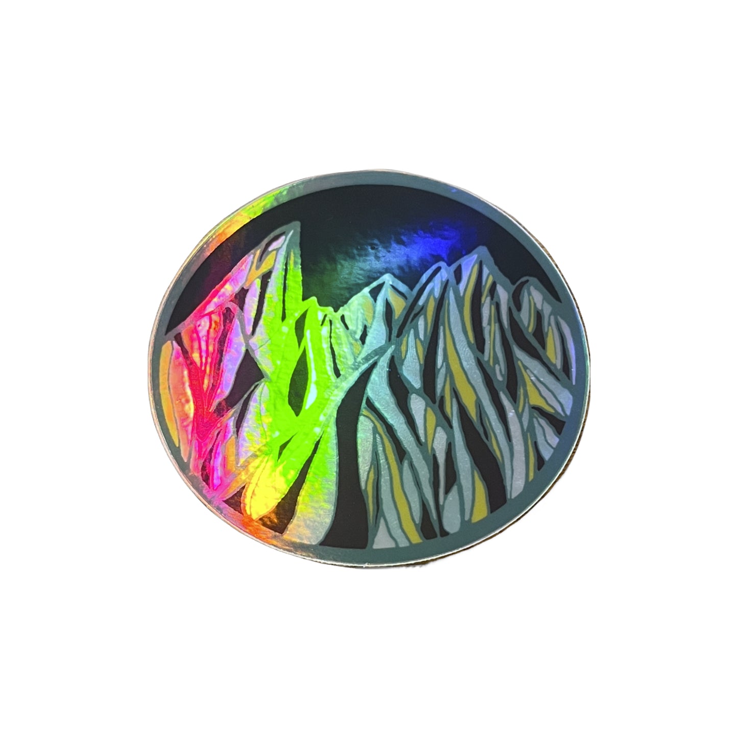 Holographic Mountains Sticker