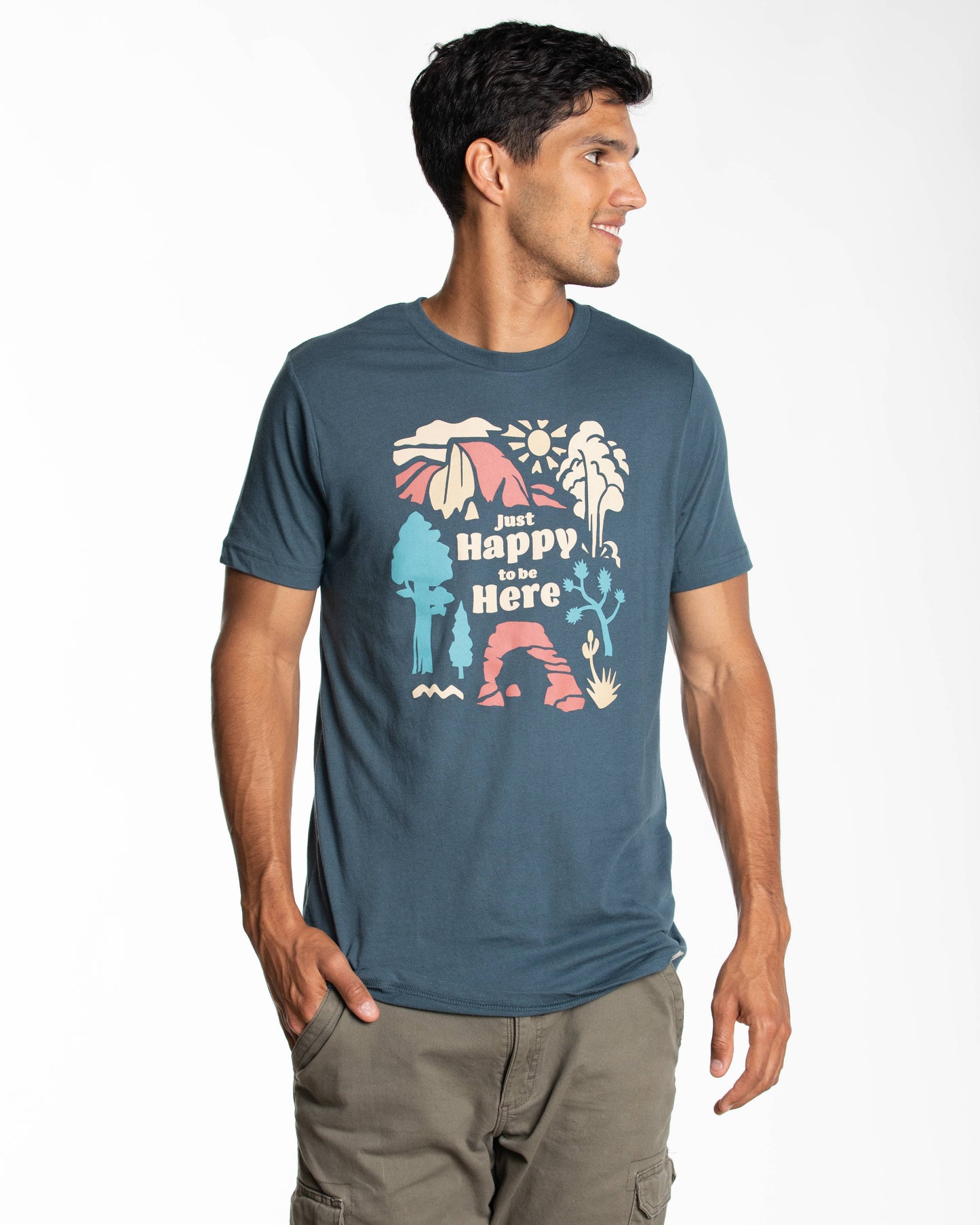 Just Happy to Be Here T-shirt: M, Canyon
