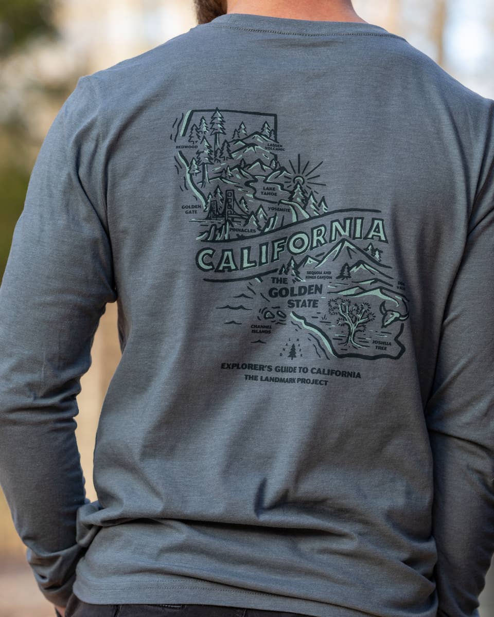 Explore California Long Sleeve Pocket T-shirt: XL, Manatee
