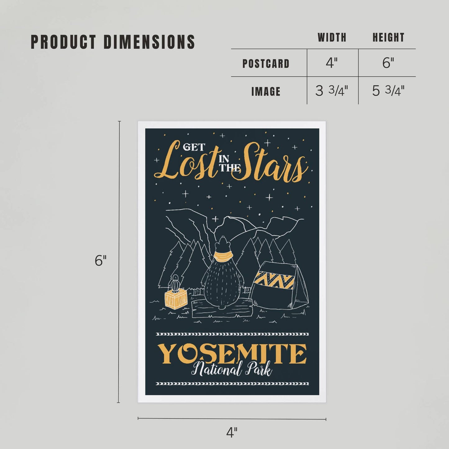 PREMIUM POSTCARDS Yosemite National Park Bear Stargazing