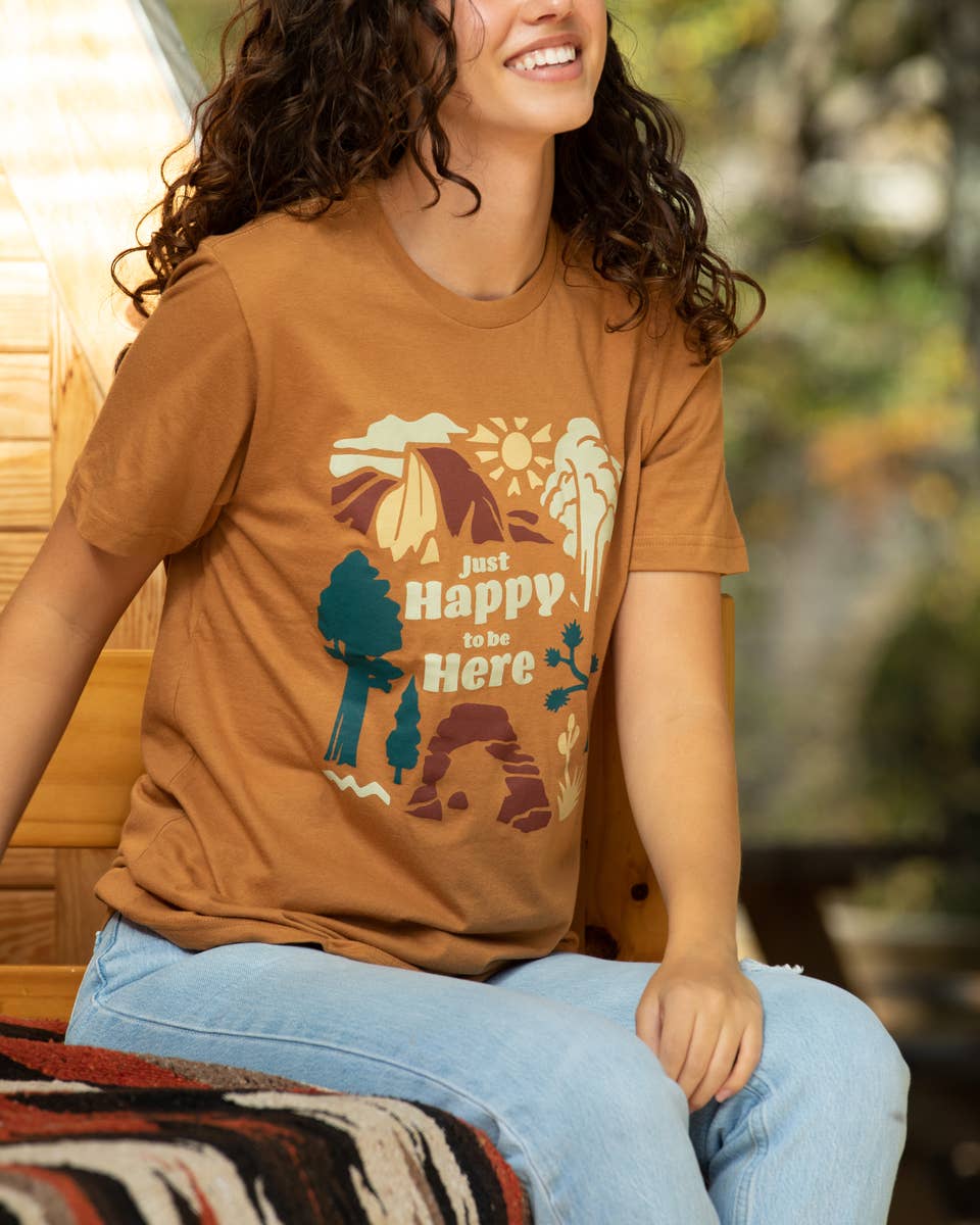 Just Happy to Be Here T-shirt: XXL, Canyon