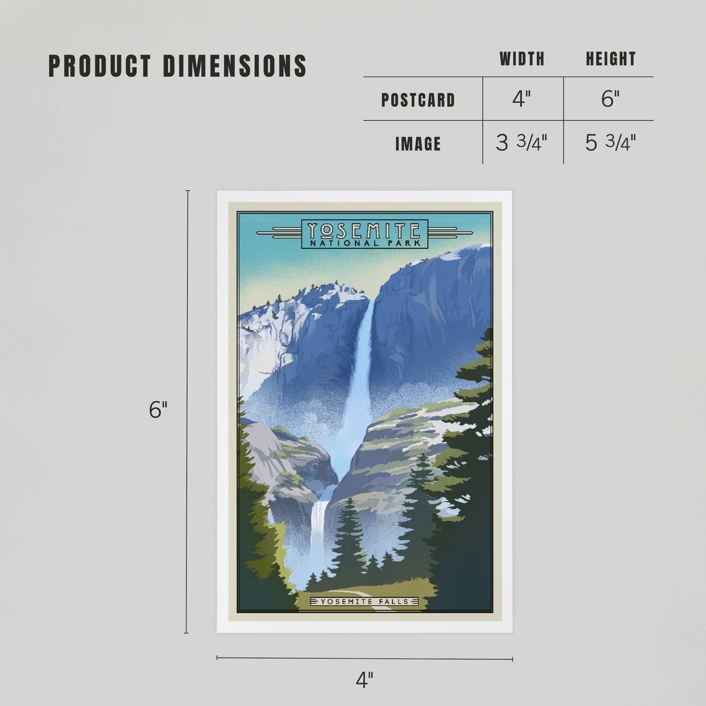 PREMIUM POSTCARDS Yosemite National Park Falls Litho