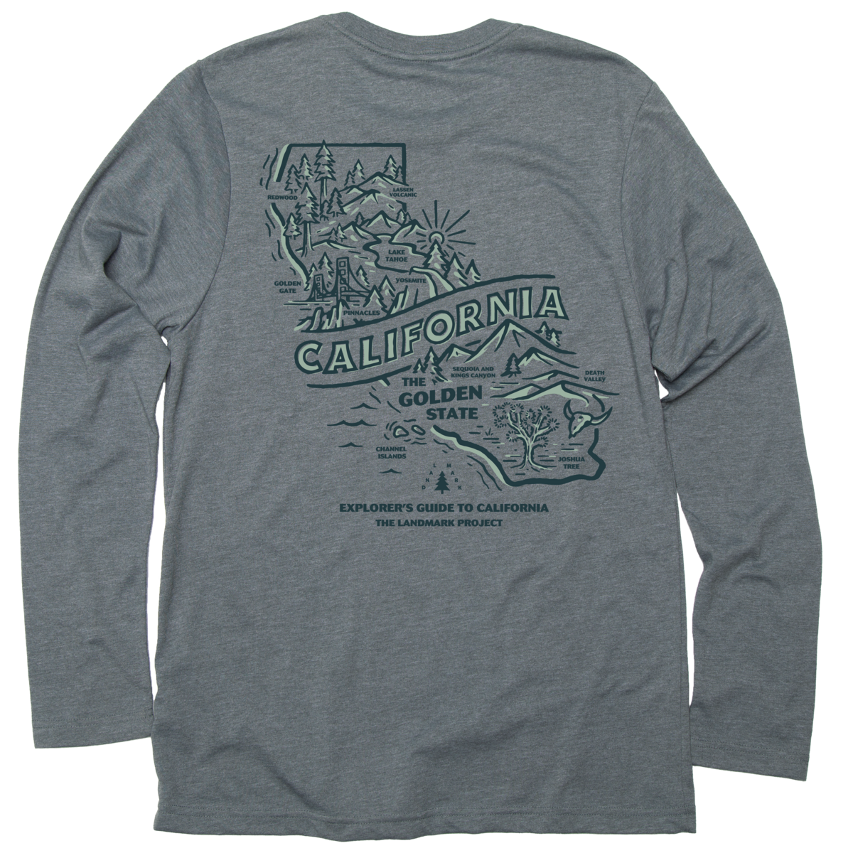 Explore California Long Sleeve Pocket T-shirt: XXL, Manatee