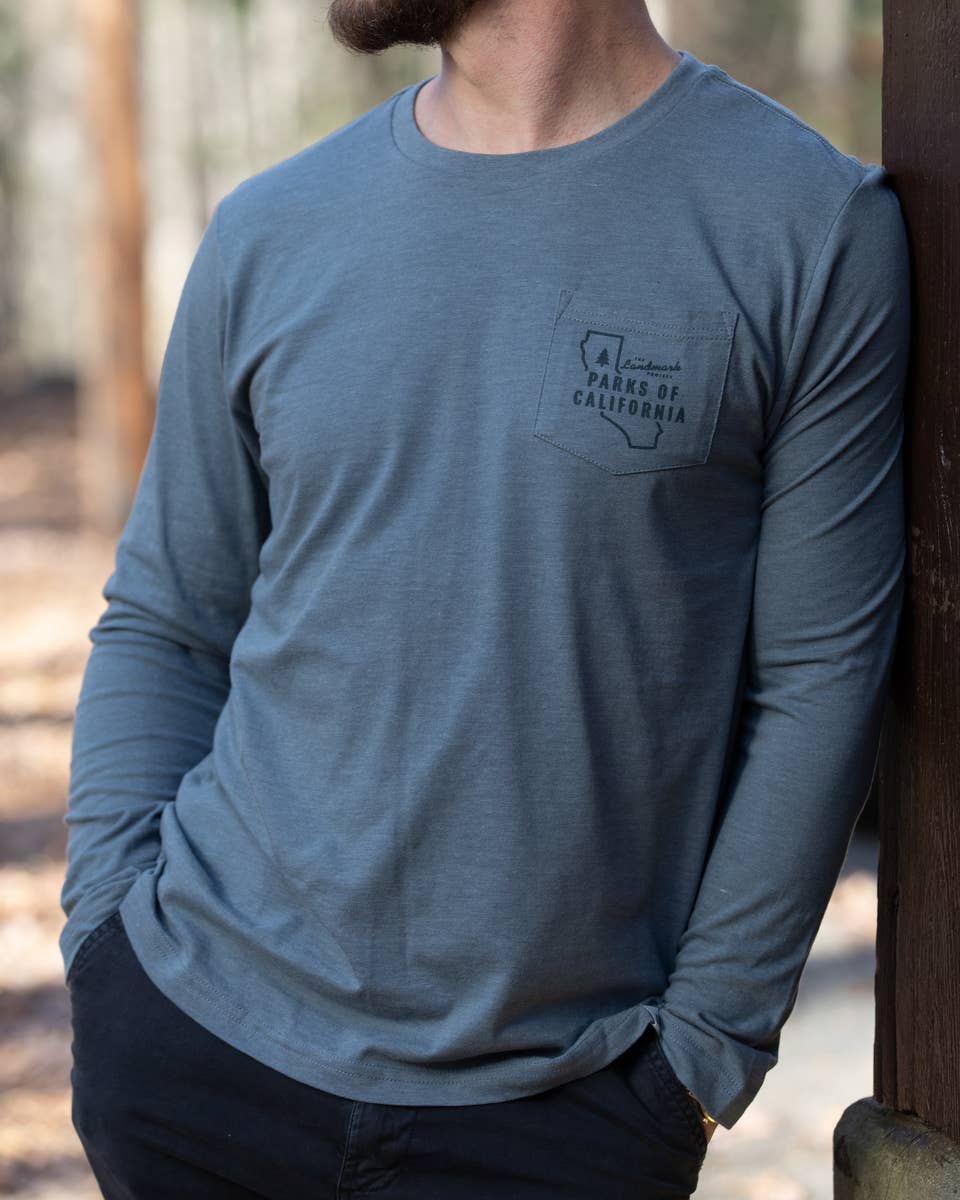 Explore California Long Sleeve Pocket T-shirt: XL, Manatee