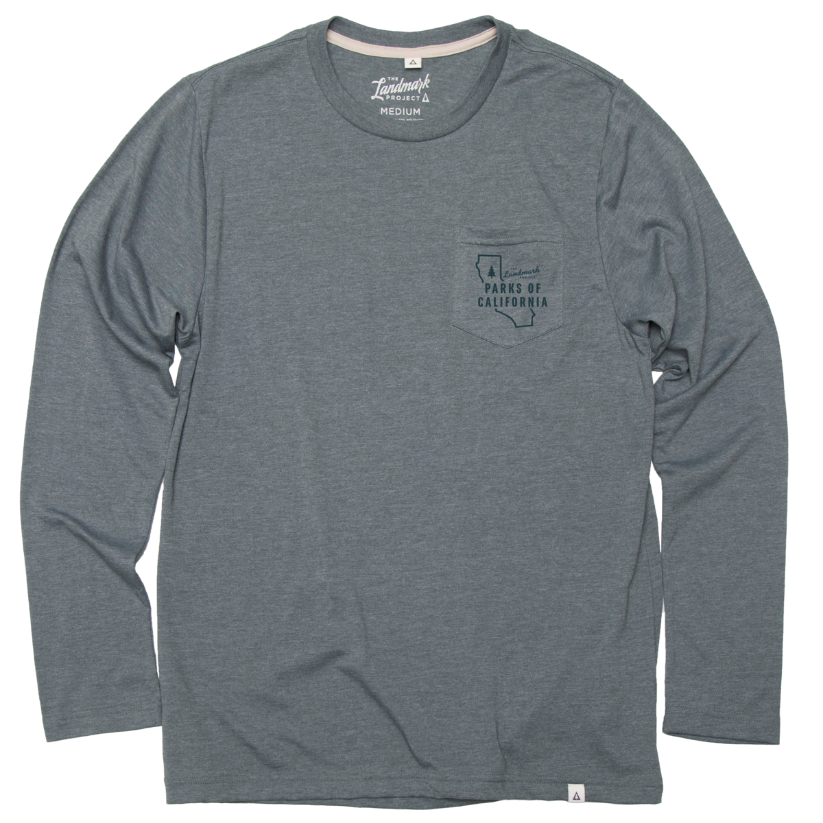 Explore California Long Sleeve Pocket T-shirt: L, Manatee