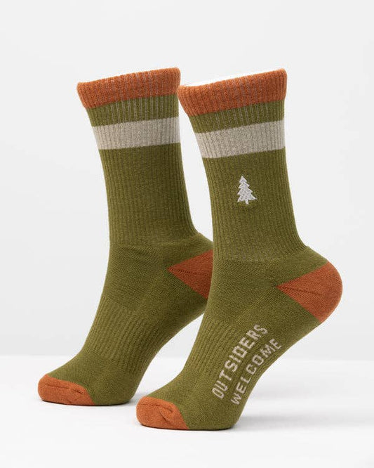 Out-of-Doors Club Sock: S/M, Olive