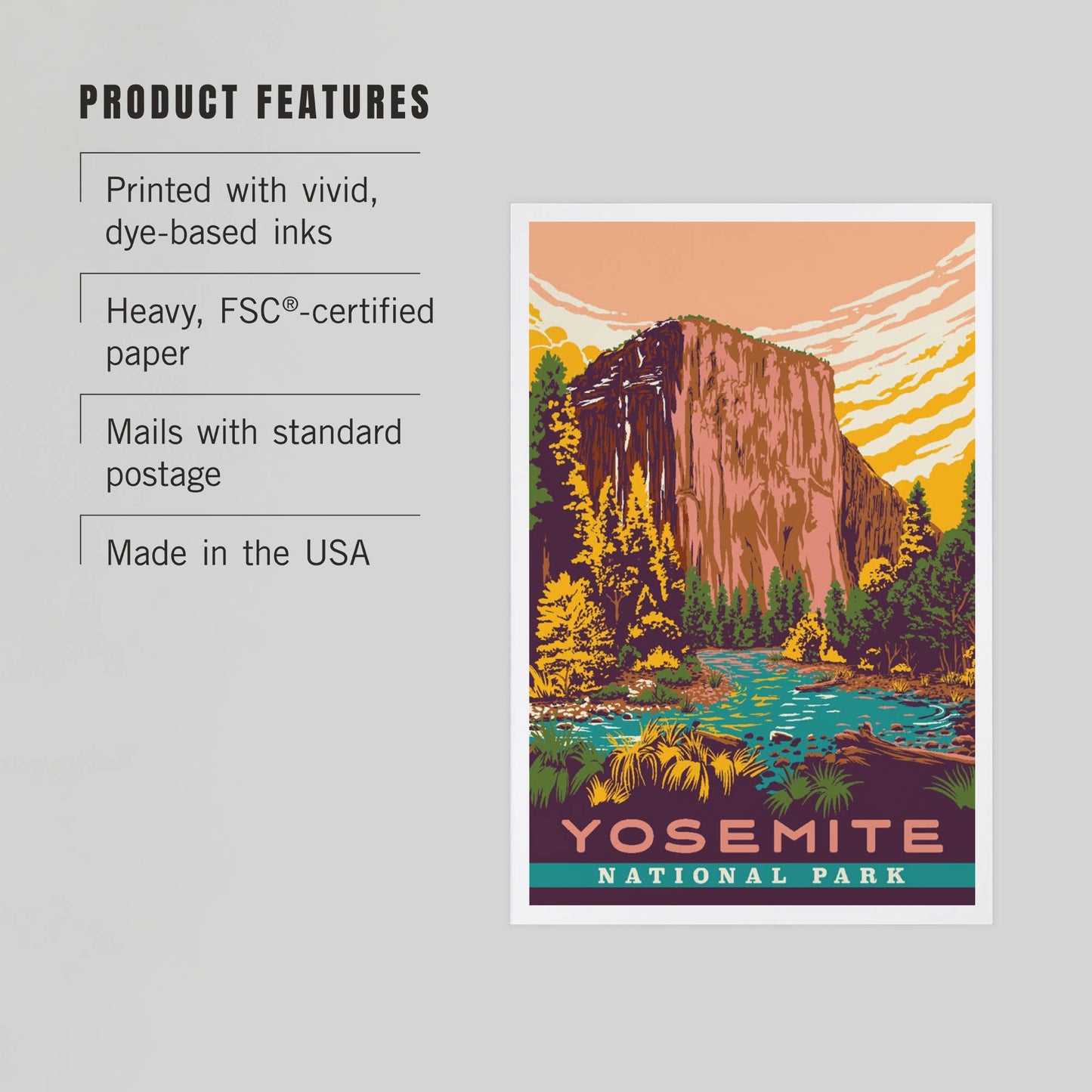PREMIUM POSTCARDS Yosemite National Park, California 2