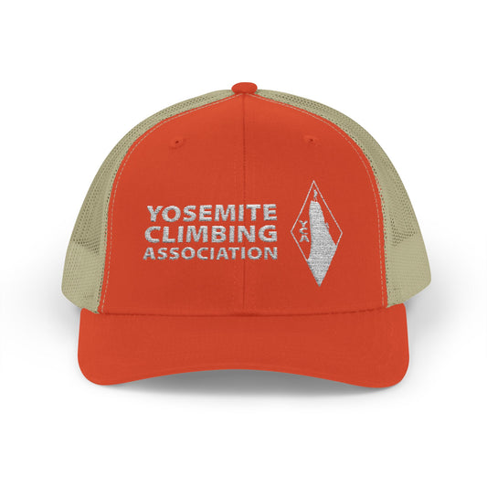 Yosemite Climbing Association Snapback Trucker Cap, Silk Screen Logo