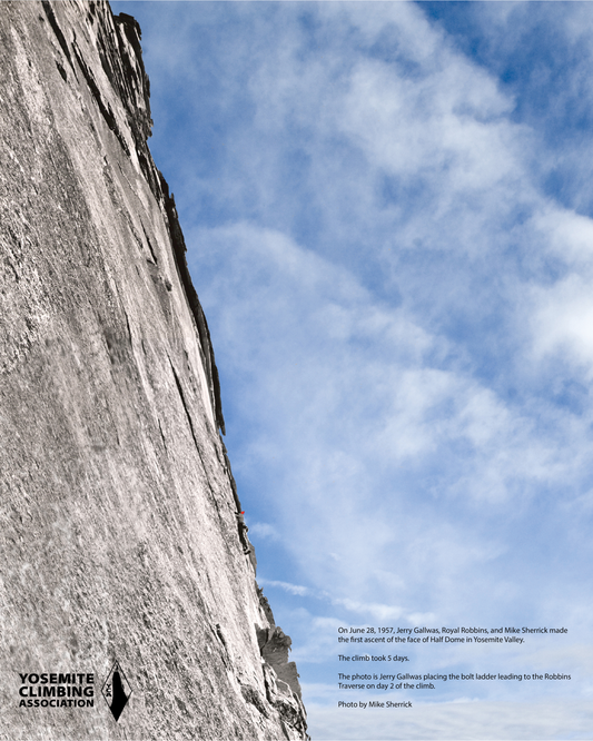 First Ascent of the NW Face of Half Dome | 16" x 24" Poster FRAMED & SIGNED