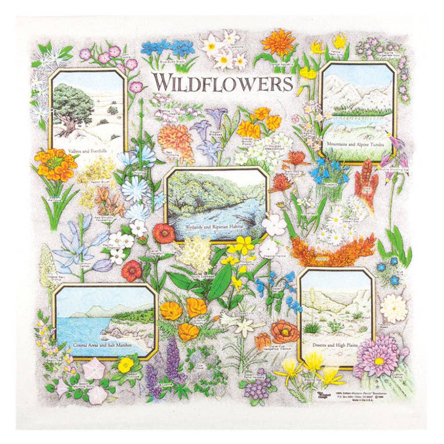 Printed Image Wildflowers Bandanna