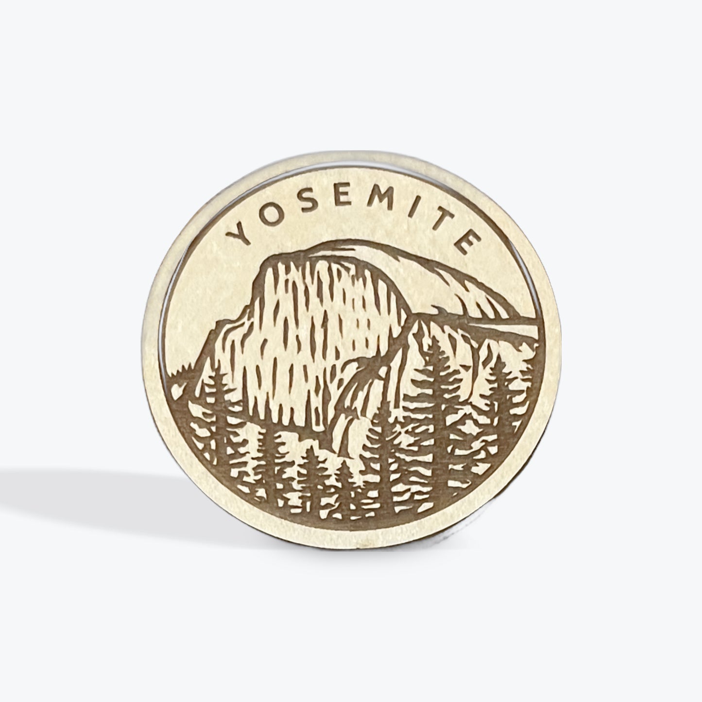 Yosemite Half Dome Circle Wood Magnet