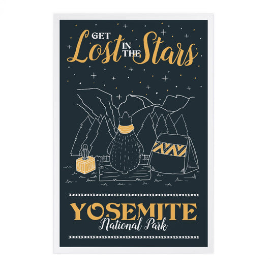 PREMIUM POSTCARDS Yosemite National Park Bear Stargazing