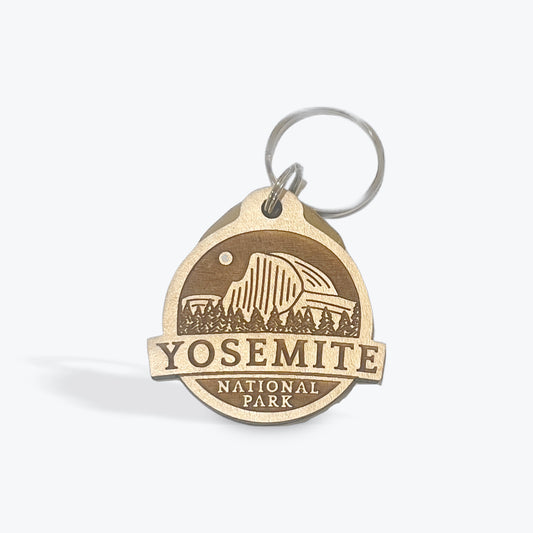 Yosemite Badge Wood Keychain