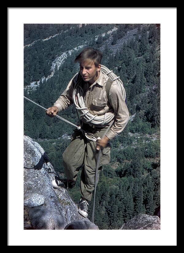 Royal Robbins on Lower Spire 1952 | Framed Photo Print