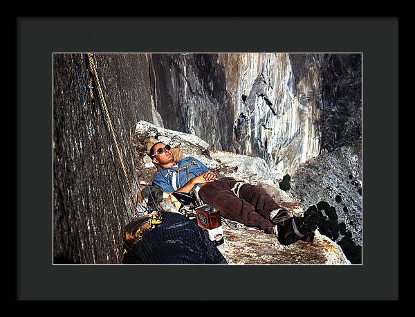 Wayne Merry on El Cap Ledge | Framed Photo Print